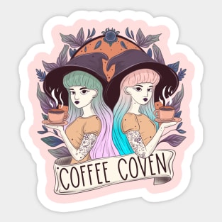 Coffee coven witches Sticker